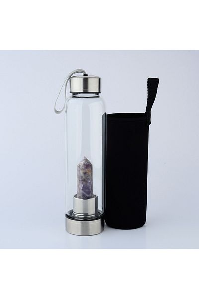 Saff Doğal Taş Certified Amethyst Natural Stone Water Bottle 550 ml