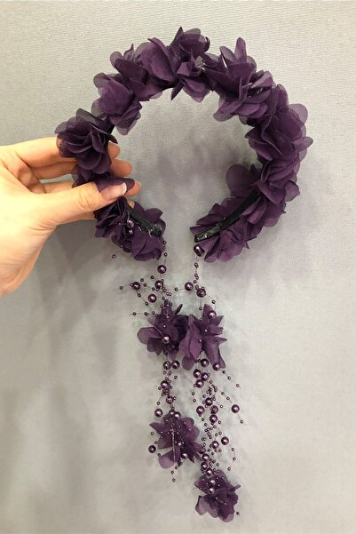 LÜX Tasarım Coroană cu flori cu laser violet închis – Coroană