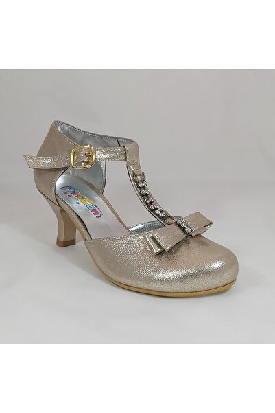 Minican Dore Topuklu Abiye Geçme Tokalı Ayakkabı
