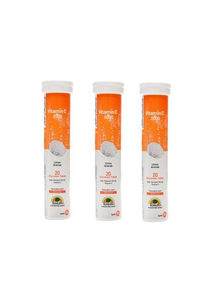 Sunlife Vitamin C 1000 Mg 20 Tablets 3 Pieces