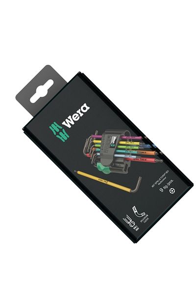 wera 967/9 Bo Sb Torx مجموعة مفاتيح ألين توبباك الملونة (05073599001)