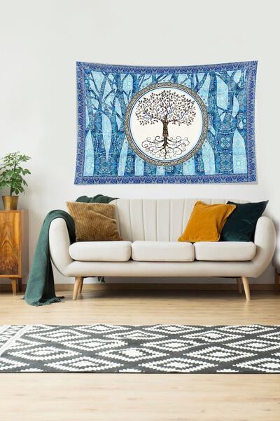 on the clouds Tree of Life Patterned Stain Resistant Velvet Textured Fabric Wall Cloth Wall Carpet Tapestry