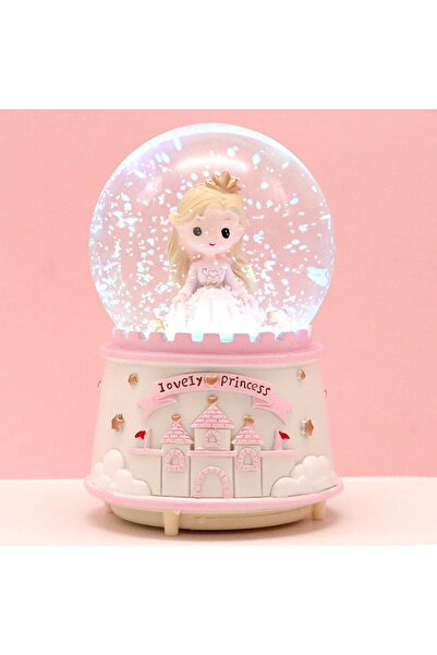 Tatlı Prenses Işıklı Müzikli Püskürtmeli Büyük Boy Kar Küresi