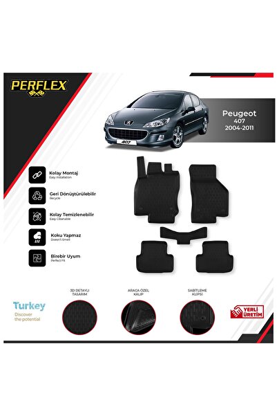 PERFLEX Peugeot 407 2004-2011 3d Havuzlu Paspas
