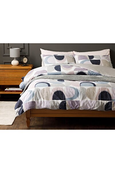 English Home Комплект завивка с абстрактен памук - 160x220 см, синьо-люляк