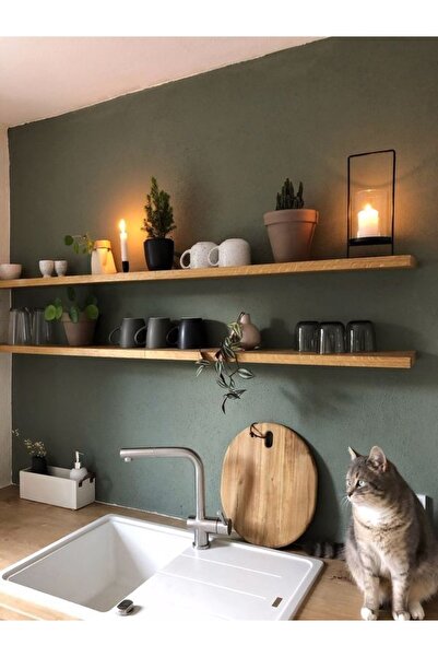 Karadeniz Dizayn Ahşap Raf 2'li 130x20 Cm Kalınlık 40mm