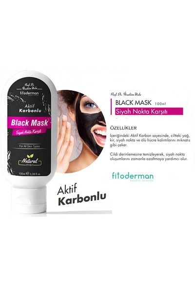 Fitoderman Black Mask with Blackhead Prevention & Pore Tightening Activated Carbon 100 ml