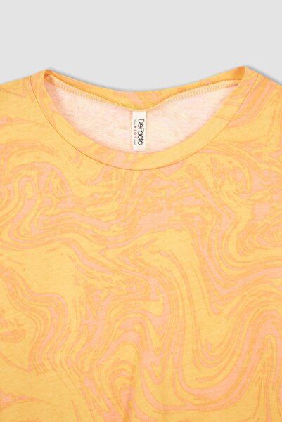 DeFacto Lány batikolt Crop rövid ujjú póló rövidnadrág 2 részes szett