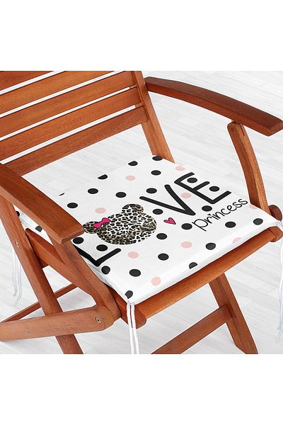Realhomes Love Princess Motif Digital Printed Modern Zippered Chair Cushion