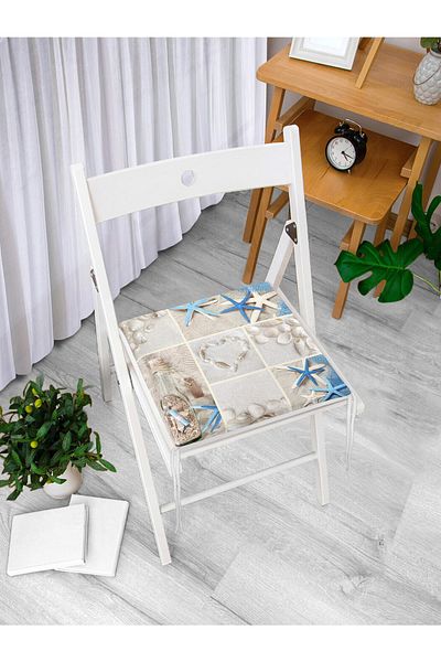 Realhomes Starfish Digital Printed Zippered Chair Cushion