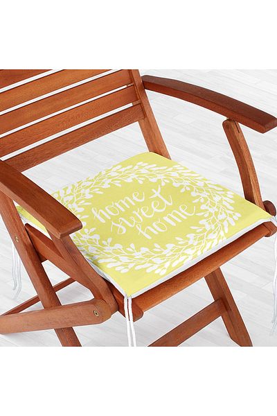 Realhomes Home Sweet Home Digital Printed Zippered Chair Cushion