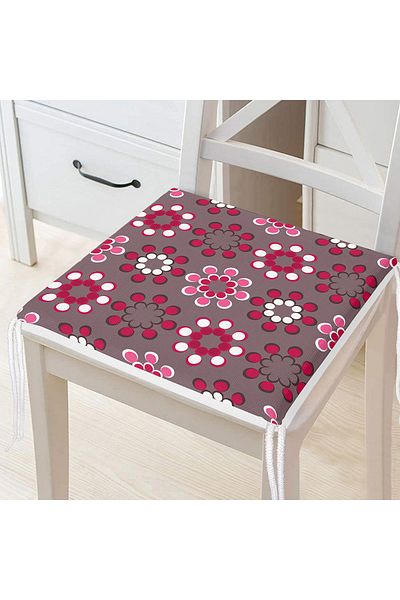 Realhomes Circular Patterned Digital Printed Modern Zippered Chair Cushion