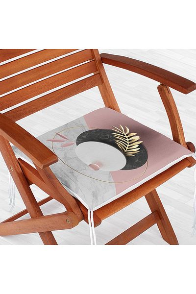 Realhomes Modern 3D Marble Patterned Digital Printed Zippered Chair Cushion