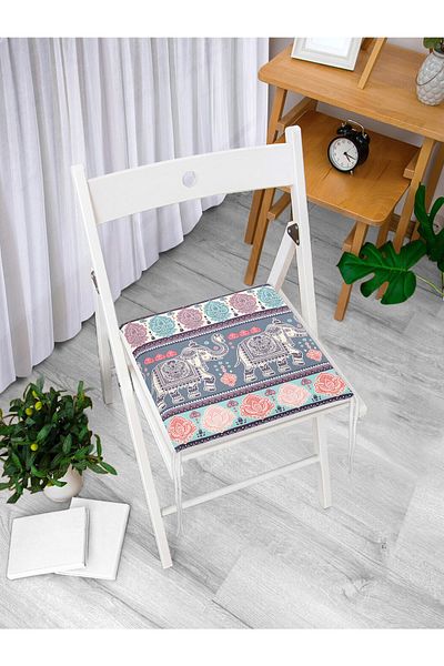 Realhomes Modern Elephant Pattern Digital Printed Modern Zippered Chair Cushion