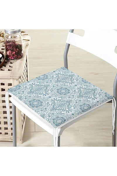 Realhomes Digital Printed Zippered Chair Cushion with Damask Figure