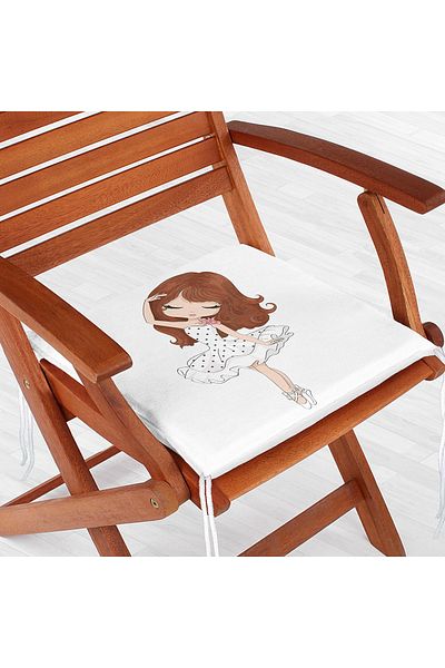 Realhomes Fashion Girl Patterned Zippered Chair Cushion