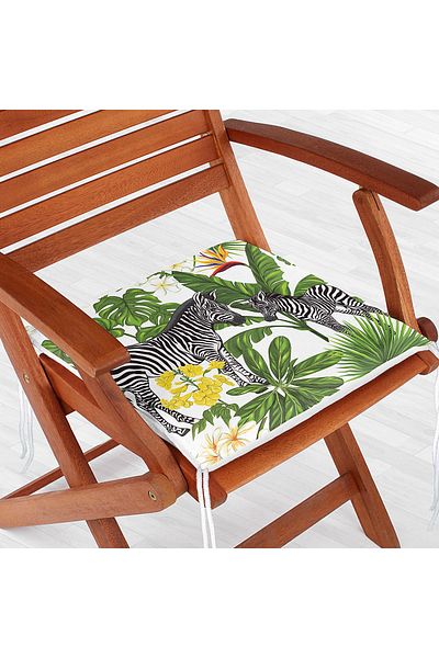 Realhomes Modern Zippered Chair Cushion with Powder Floor and Exotic Zebra Design