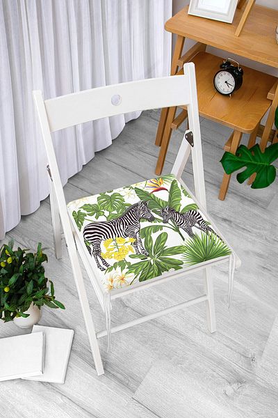Realhomes Modern Zippered Chair Cushion with Powder Floor and Exotic Zebra Design