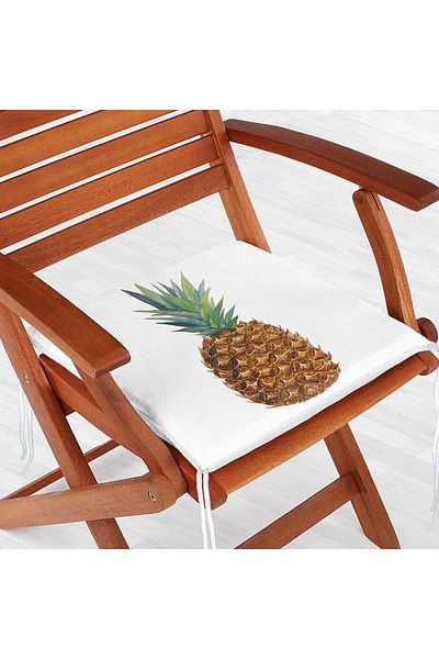 Realhomes Pineapple Patterned Digital Printed Zippered Chair Cushion