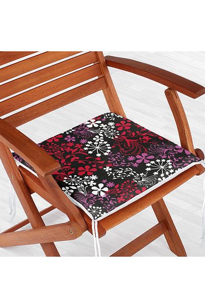 Realhomes Digital Printed Zippered Chair Cushion with Modern Art Design