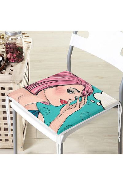 Realhomes Fashion Girl Digital Printed Modern Zippered Chair Cushion