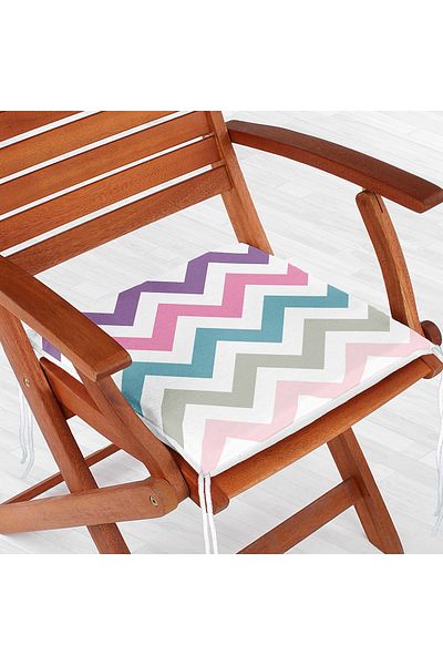 Realhomes Zigzag Pattern Digital Printed Zippered Chair Cushion