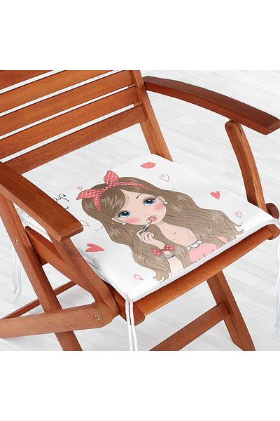 Realhomes Fashion Girl Digital Printed Modern Zippered Chair Cushion