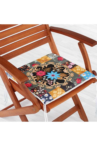 Realhomes Fashion Checkered Motifs Special Design Digital Printed Modern Zippered Chair Cushion