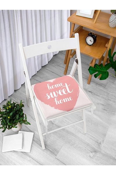 Realhomes Home Sweet Home Digital Printed Zippered Chair Cushion