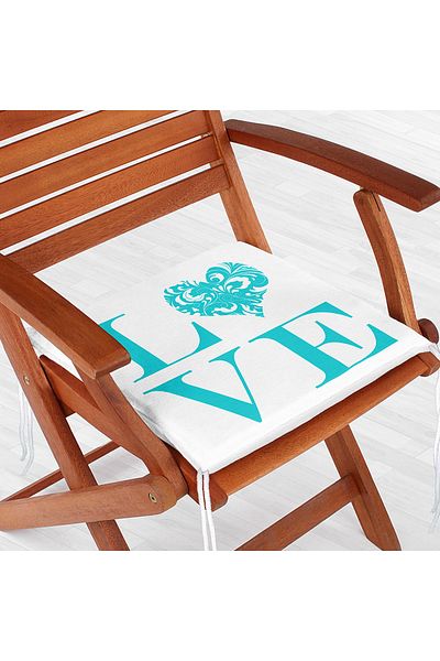 Realhomes Love Themed Digital Printed Zippered Chair Cushion