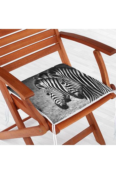 Realhomes Modern Zebra Pattern Digital Printed Zippered Chair Cushion