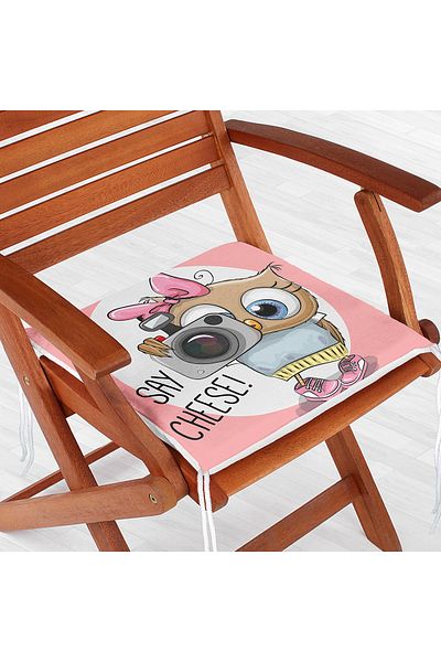 Realhomes Cute Owl Digital Printed Zippered Chair Cushion