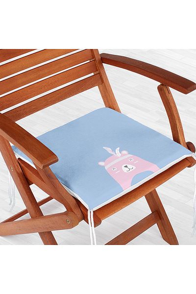 Realhomes Blue Floor Baby Shower tematică ursuleț de pluș cu model digital imprimat camera copiilor pernă pentru scaun cu fermoar