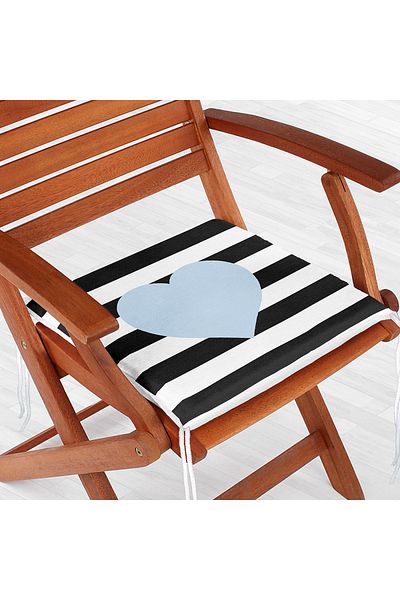 Realhomes Modern Heart Pattern Digital Printed Zippered Chair Cushion