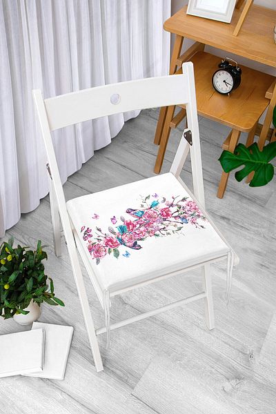 Realhomes Ivy Rose Patterned Bird Motif Digital Printed Zippered Chair Cushion