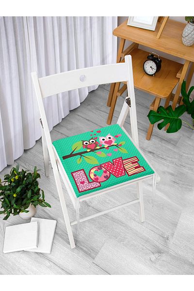 Realhomes Owl Patterned Digital Printed Zippered Chair Cushion