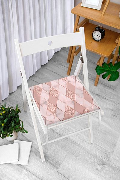 Realhomes Modern Zippered Chair Cushion with Powder Colored Triangle Floor