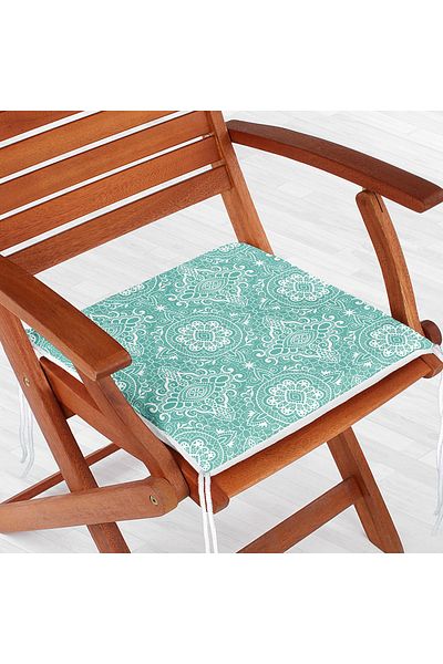 Realhomes Digital Printed Zippered Chair Cushion with Damask Figure