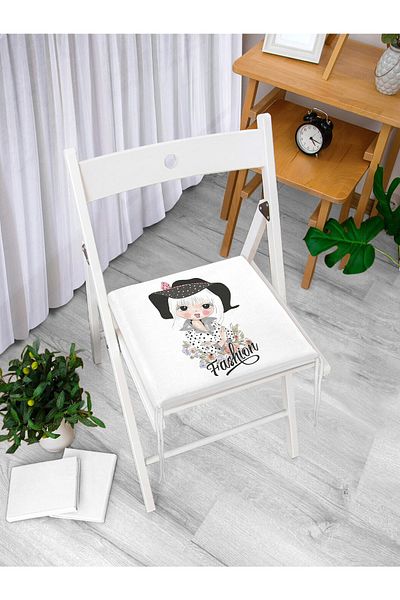 Realhomes Fashion Girl Digital Printed Zippered Chair Cushion