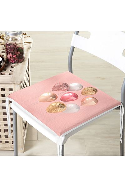 Realhomes Pink Background Balloons Patterned Zippered Chair Cushion