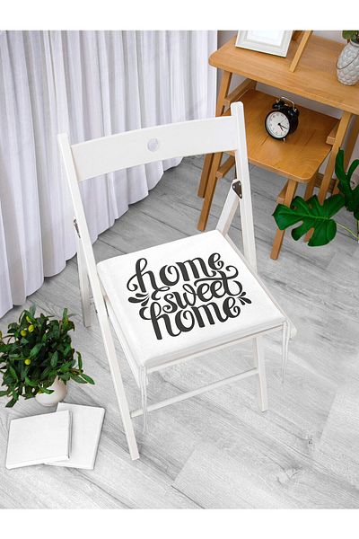 Realhomes Home Sweet Home Digital Printed Zippered Chair Cushion