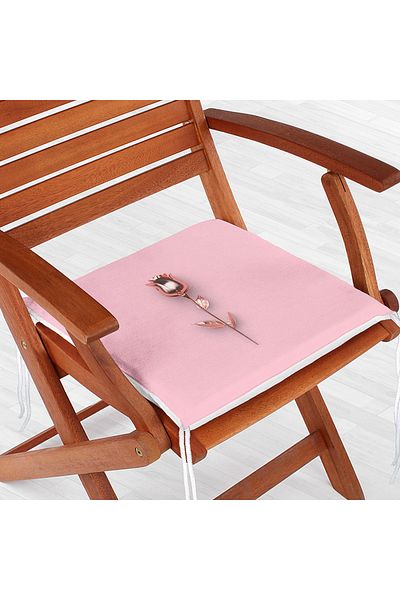 Realhomes Gold Rose 3D Digital Printed Zippered Chair Cushion with Pink Background
