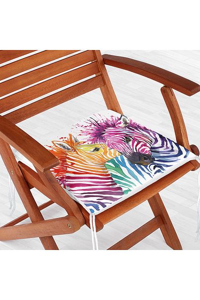 Realhomes Zebra Patterned Digital Printed Zippered Chair Cushion