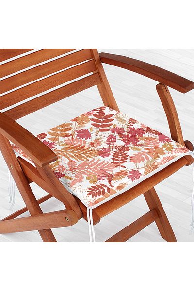 Realhomes Digital Printed Modern Zippered Chair Cushion with Abstract Flower Leaves Figures