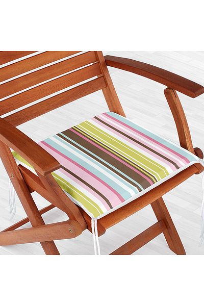 Realhomes Colorful Striped Digital Printed Modern Zippered Chair Cushion