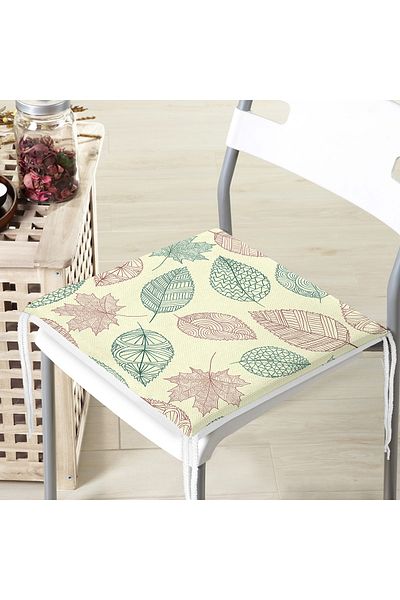 Realhomes Leaf Themed Digital Printed Zippered Chair Cushion