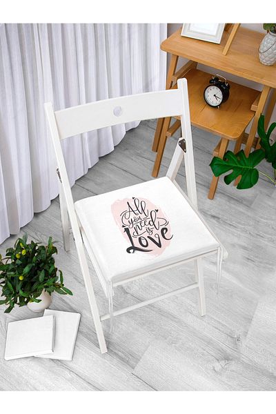 Realhomes Special Design Text Patterned Digital Printed Modern Zippered Chair Cushion