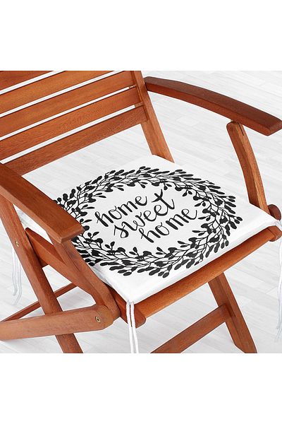 Realhomes Home Sweet Home Digital Printed Zippered Chair Cushion