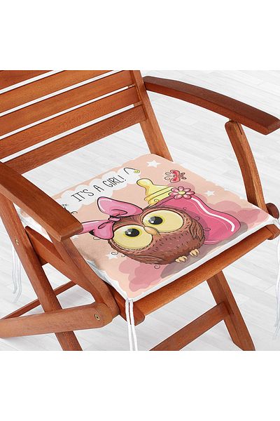 Realhomes Cute Owl Digital Printed Zippered Chair Cushion