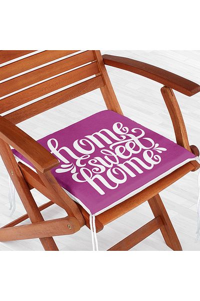 Realhomes Home Sweet Home Digital Printed Zippered Chair Cushion